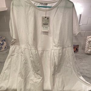 Zara white peplum tshirt